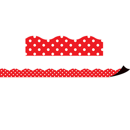 Red Polka Dots Magnetic Border, 24 Feet