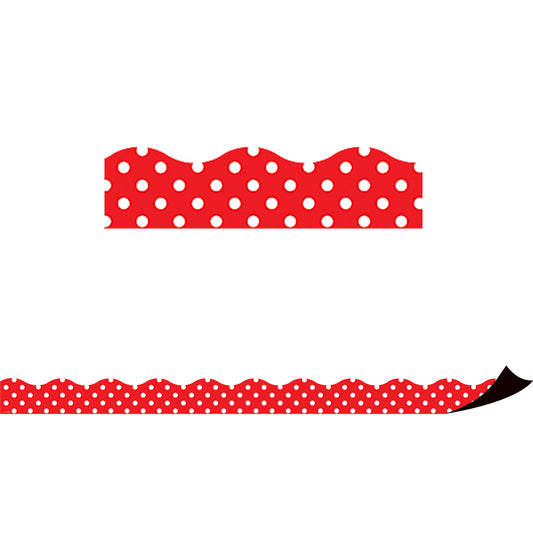 (3 PK) RED POLKA DOTS MAGNETIC BORDER