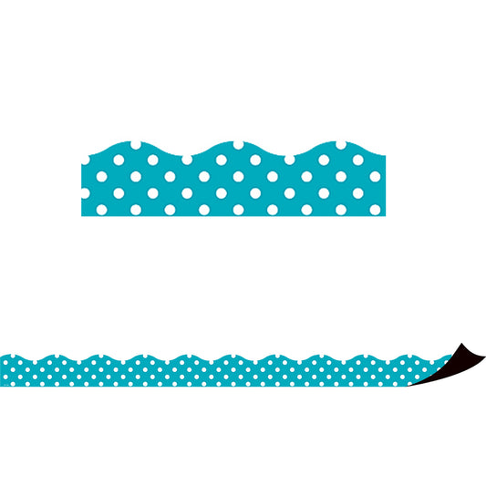 (3 PK) TEAL POLKA DOTS MAGNETIC BORDER