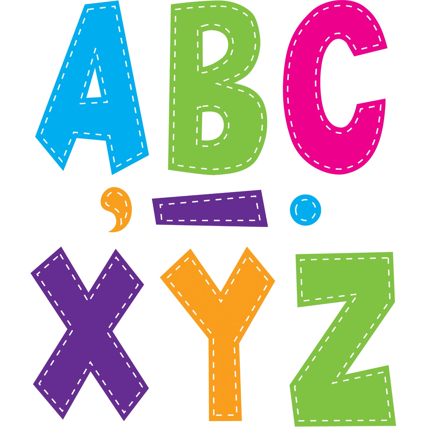 (3 PK) MULTI BRIGHT STITCH 7IN FUN FONT LETTERS