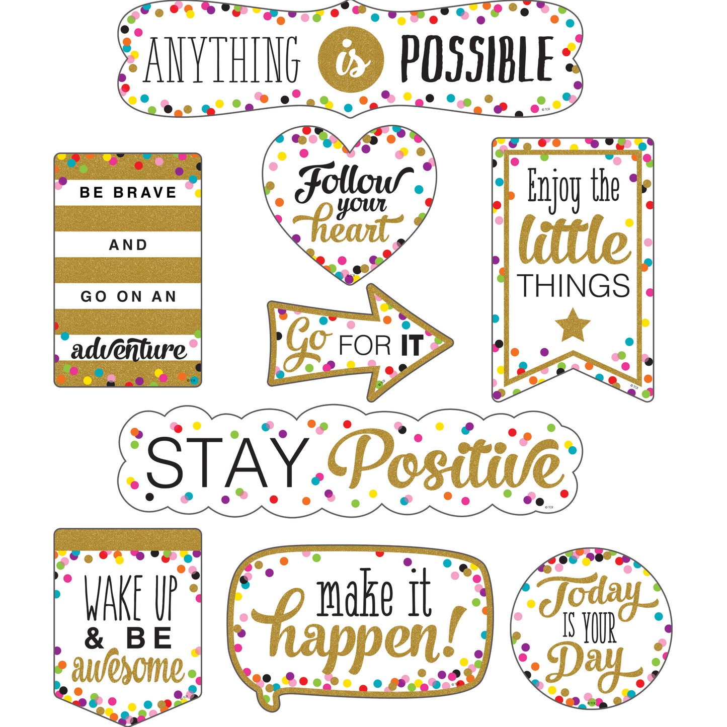 Clingy Thingies® Confetti Positive Sayings Accents