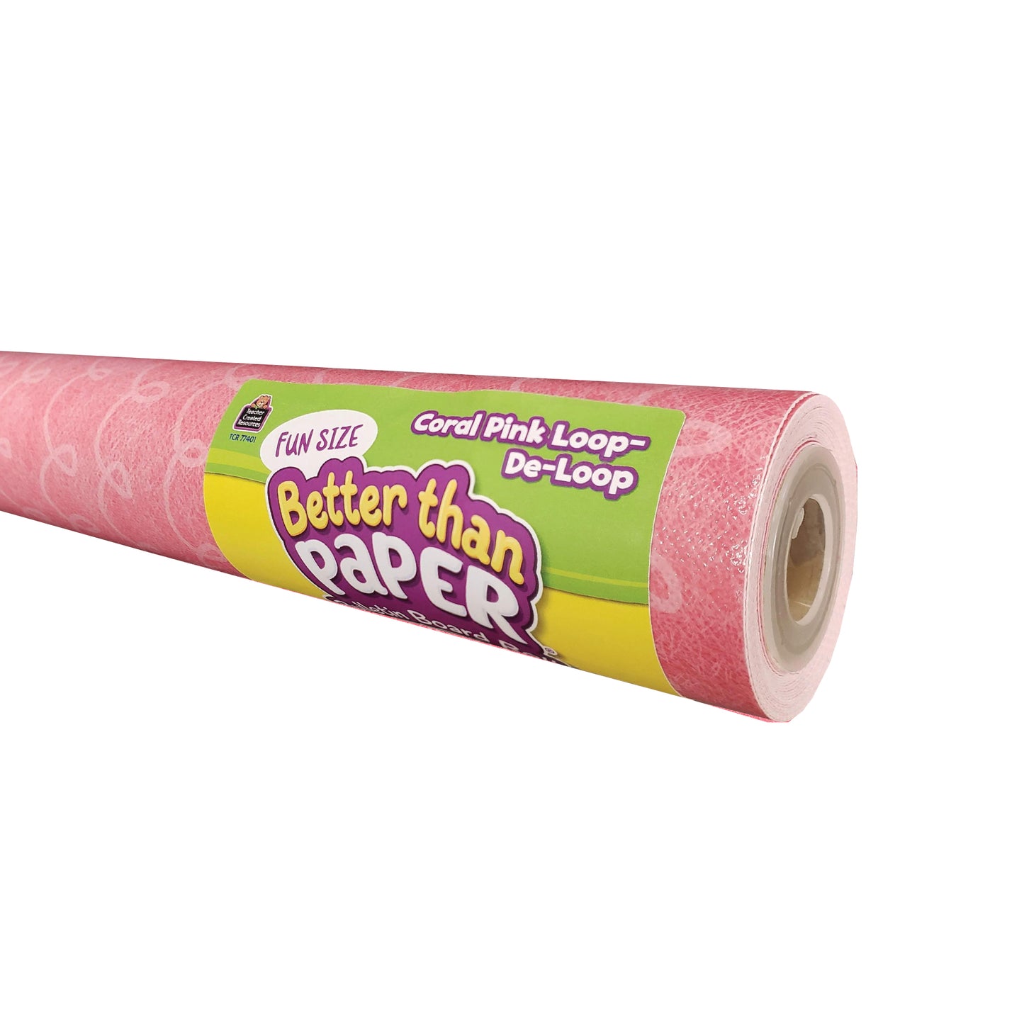 Fun Size Better Than Paper® Bulletin Board Roll, 18" x 12', Coral Pink Loop-De-Loop