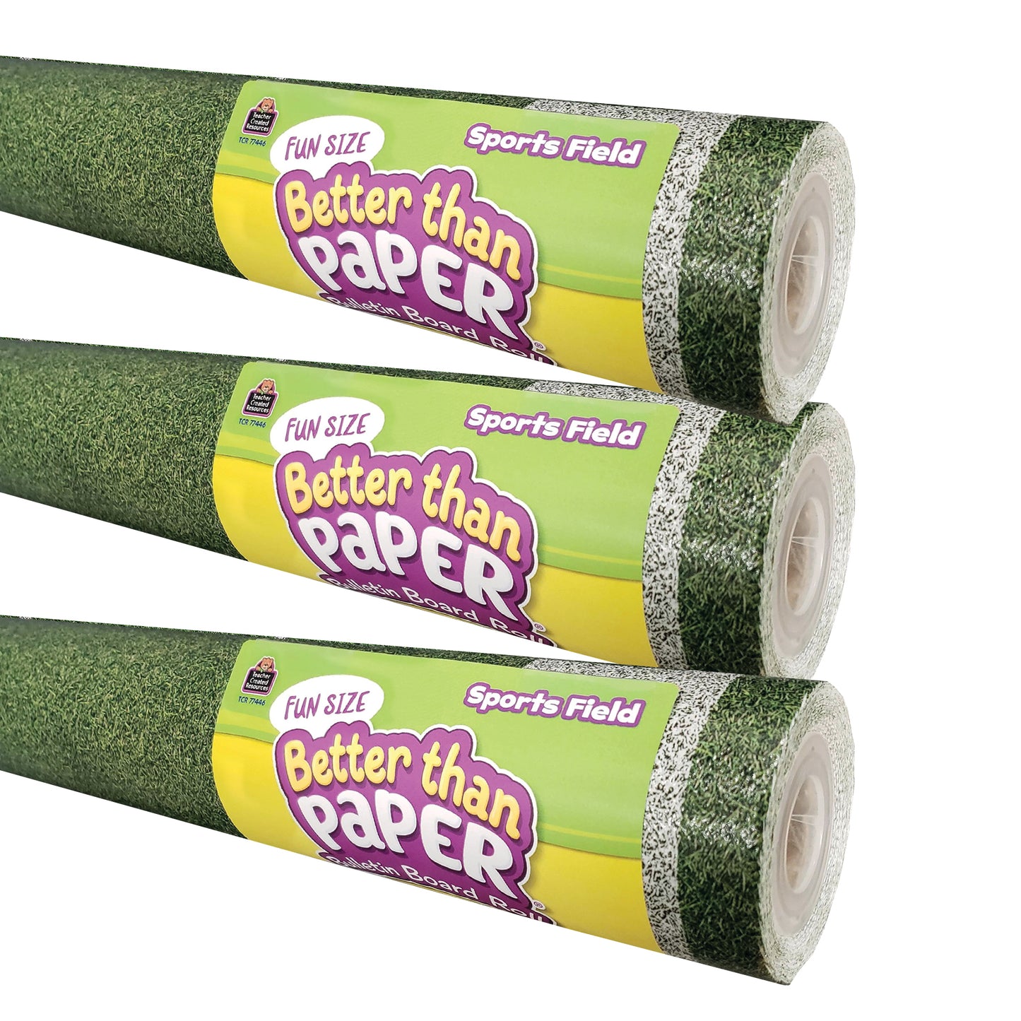 Fun Size Better Than Paper® Bulletin Board Roll, 18" x 12', Sports Field, Pack of 3