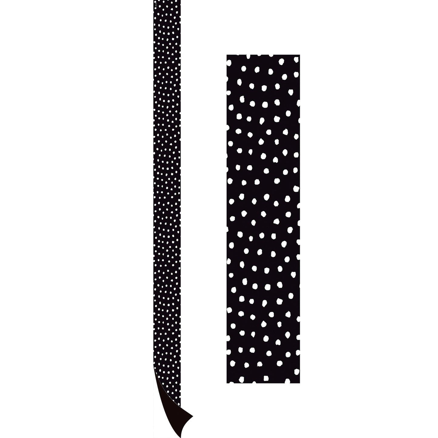 Black with White Painted Dots Magnetic Border, 24 Feet Per Pack, 3 Packs