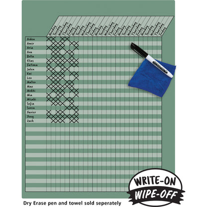 Eucalyptus Green Incentive Write-On/Wipe-Off Chart, Pack of 6