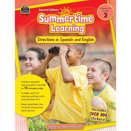 Summertime Learning: English and Spanish Directions, Grade 3 Second Edition (Prep)