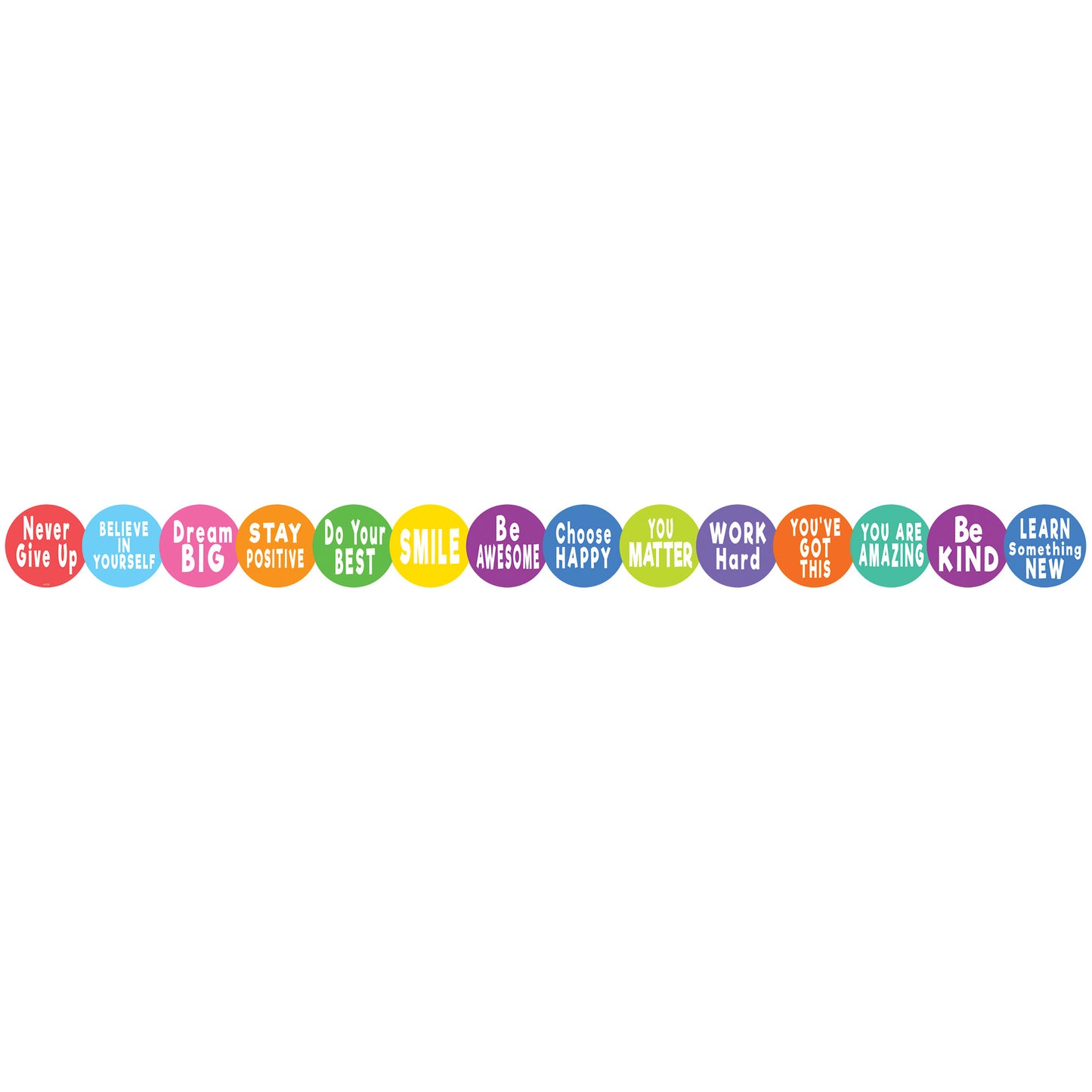 Colorful Positive Sayings Border Trim, 35 Feet