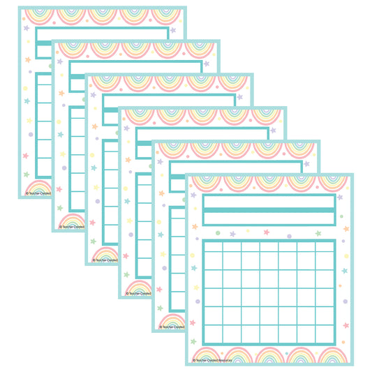 Pastel Pop Incentive Charts, 36 Per Pack, 6 Packs