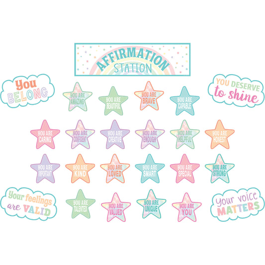 Pastel Pop Positive Affirmations Mini Bulletin Board Set