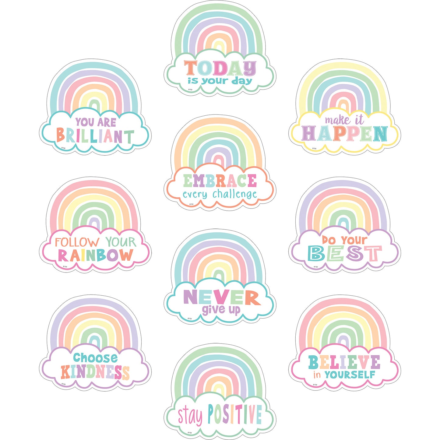 Pastel Pop Positive Sayings Accents, Pack of 30