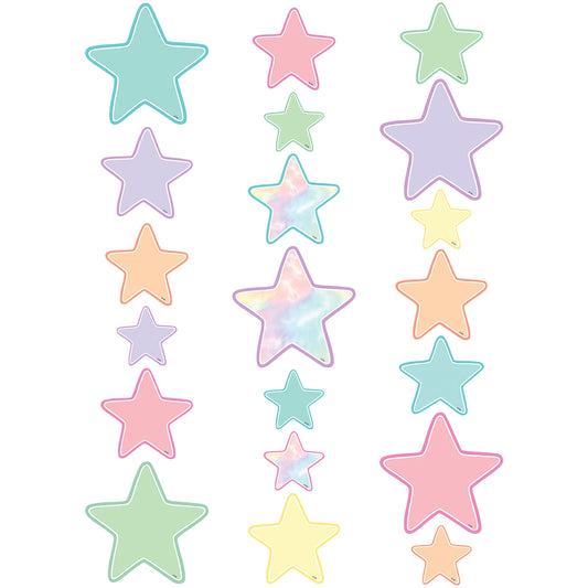 Pastel Pop Star Accents - Assorted Sizes, Pack of 60