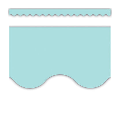 Pastel Blue Scalloped Border Trim, 35 Feet