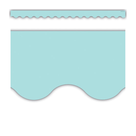 Pastel Blue Scalloped Border Trim, 35 Feet