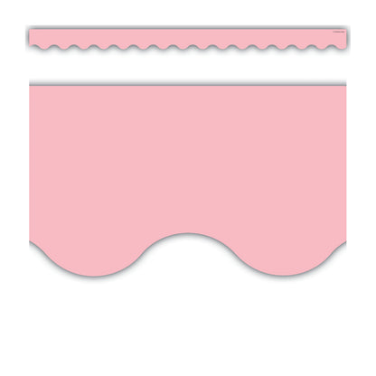 Pastel Pink Scalloped Border Trim, 35 Feet