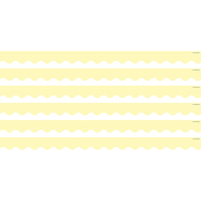 Pastel Yellow Scalloped Border Trim, 35 Feet Per Pack, 6 Packs