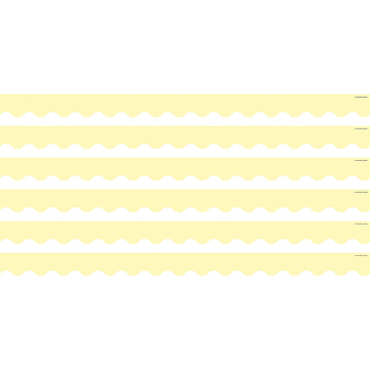 Pastel Yellow Scalloped Border Trim, 35 Feet Per Pack, 6 Packs