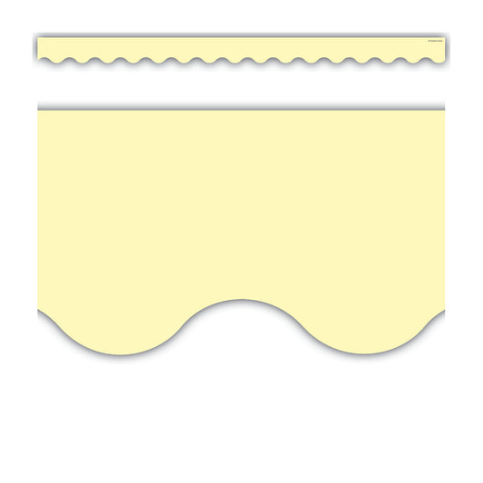 Pastel Yellow Scalloped Border Trim, 35 Feet