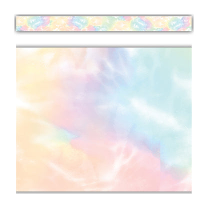 Pastel Pop Tie-Dye Straight Border Trim, 35 Feet