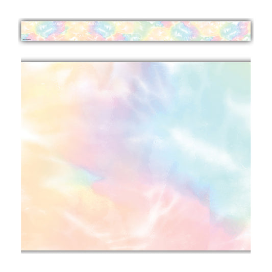 Pastel Pop Tie-Dye Straight Border Trim, 35 Feet