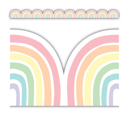 Pastel Pop Rainbows Die-Cut Border Trim, 35 Feet