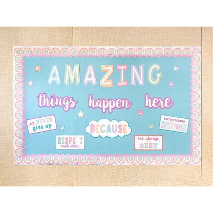 Pastel Pop Rainbows Die-Cut Border Trim, 35 Feet