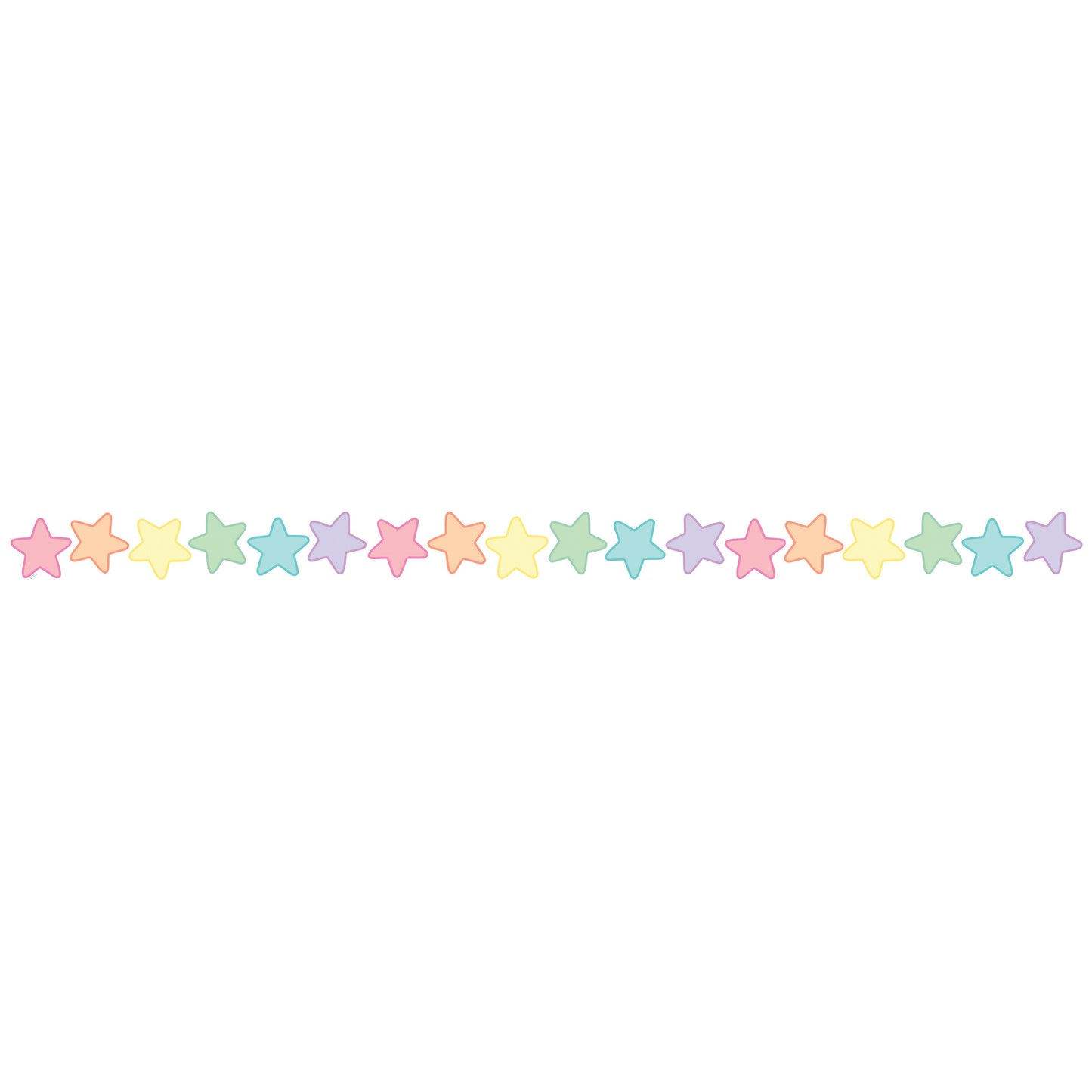 Pastel Pop Stars Die-Cut Border Trim, 35 Feet