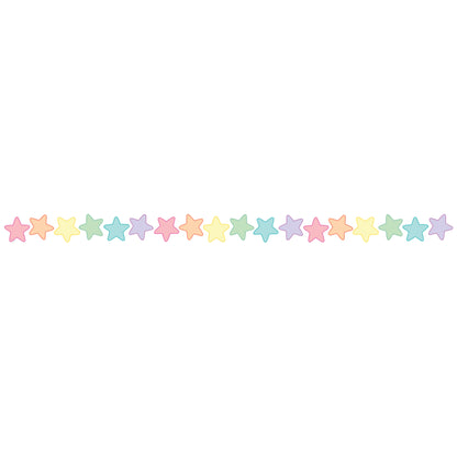 Pastel Pop Stars Die-Cut Border Trim, 35 Feet