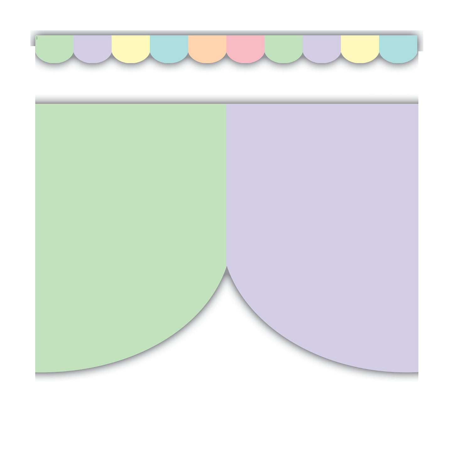 Pastel Pop Scalloped Border Trim, 35 Feet