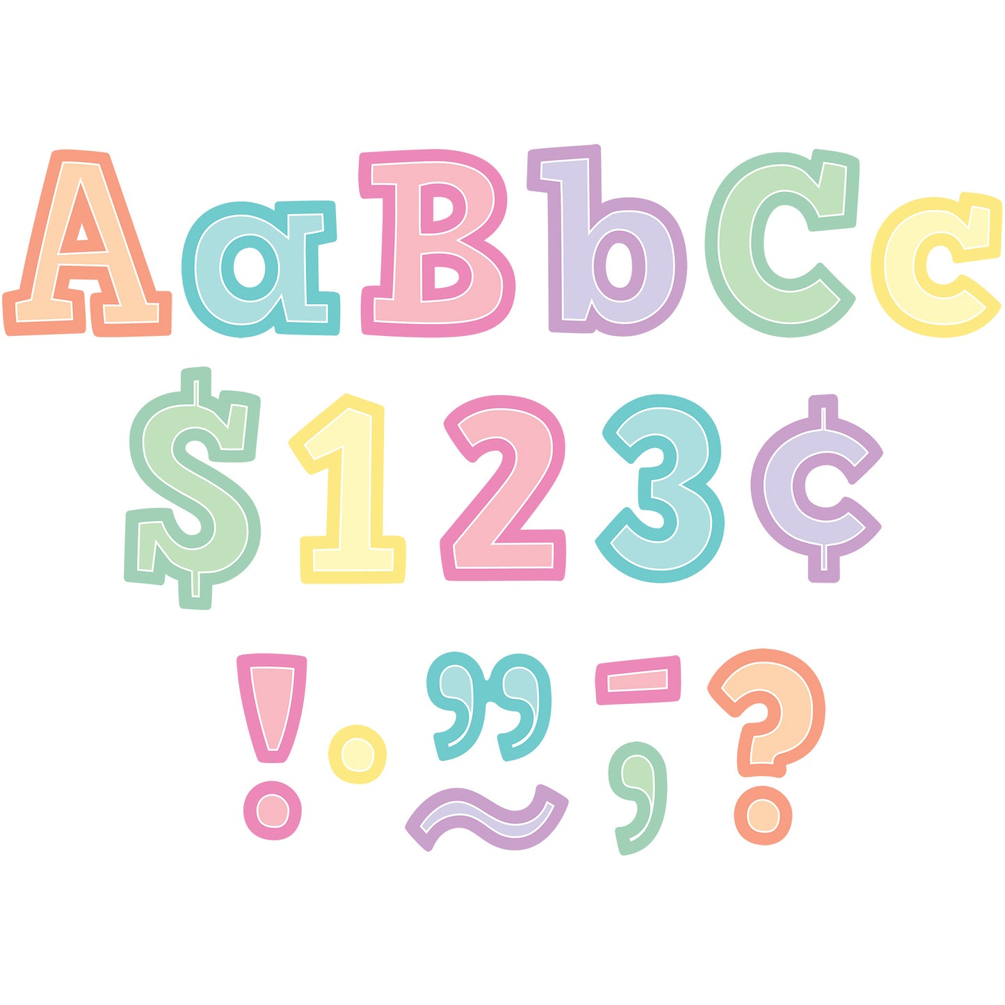 Pastel Pop Bold Block 4" letters Combo Pack, Pack of 230