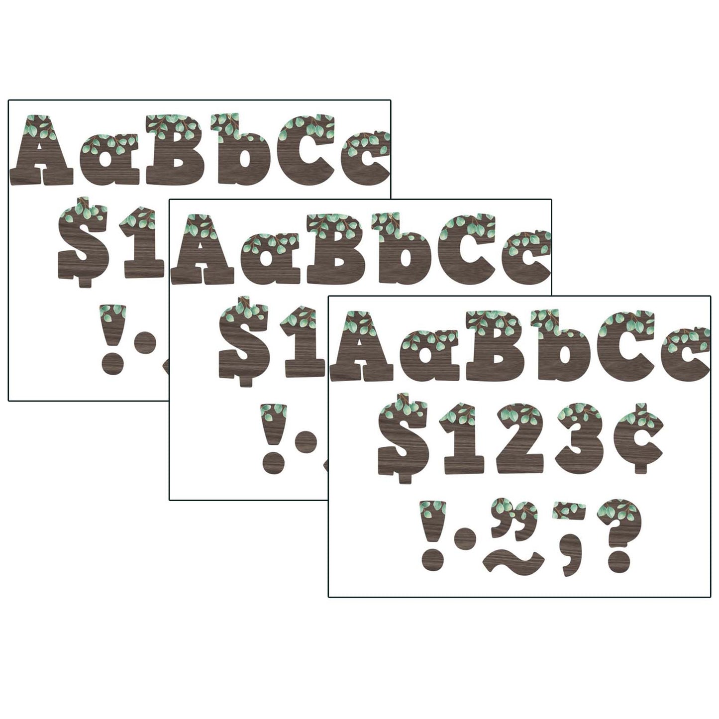 Eucalyptus 4" Bold Block Letters Combo Pack, 230 Per Pack, 3 Packs