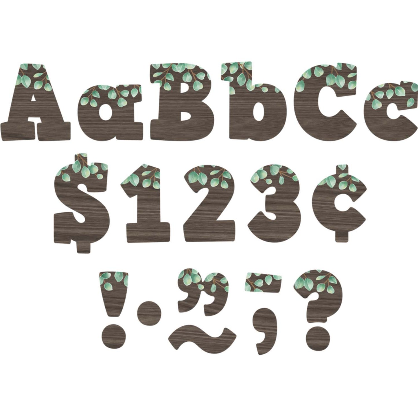 Eucalyptus 4" Bold Block Letters Combo Pack, 230 Per Pack, 3 Packs