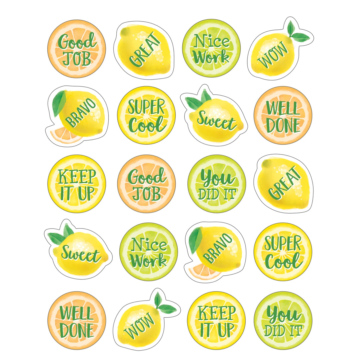 Lemon Zest Stickers, Pack of 120