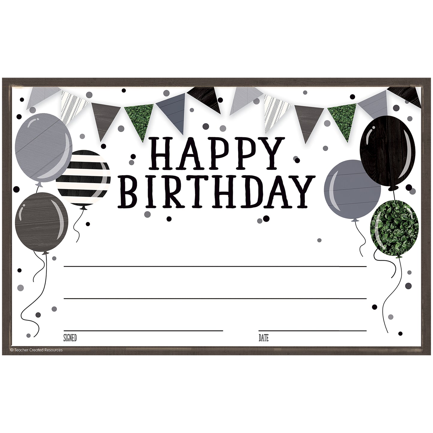 Modern Farmhouse Happy Birthday Awards, Pack of 30