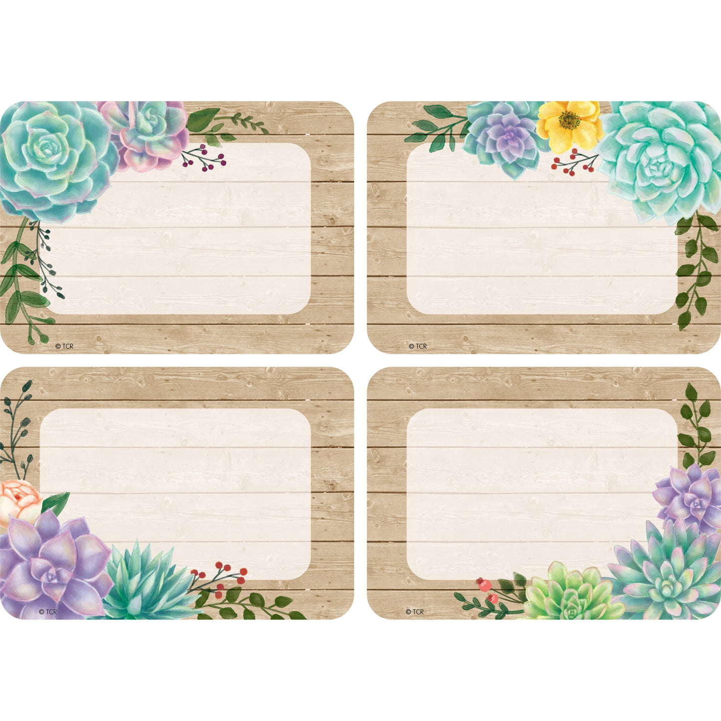 (6 PK) RUSTIC BLOOM NAME TAGS