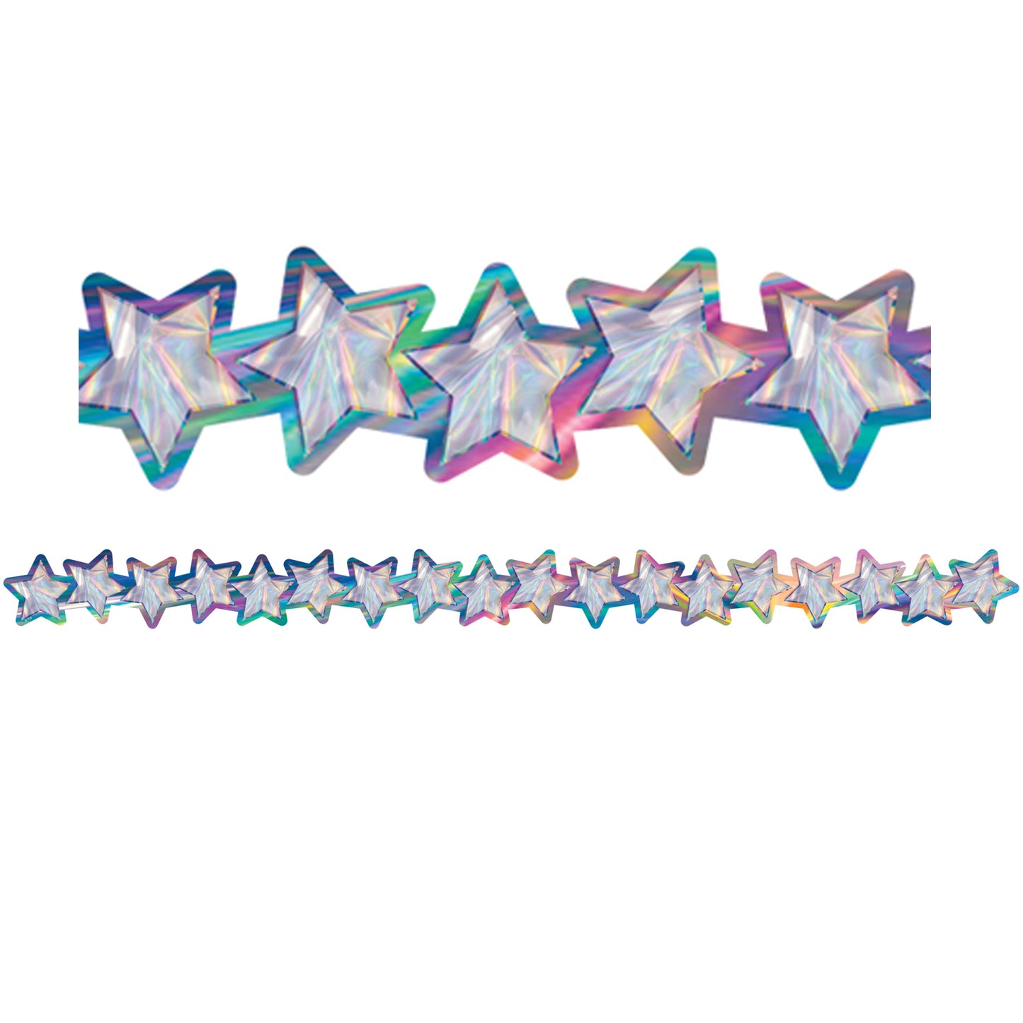 (6 PK) IRIDESCENT STARS DIE-CUT