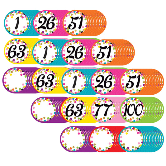 Colorful Vibes Number Cards, 3 Packs