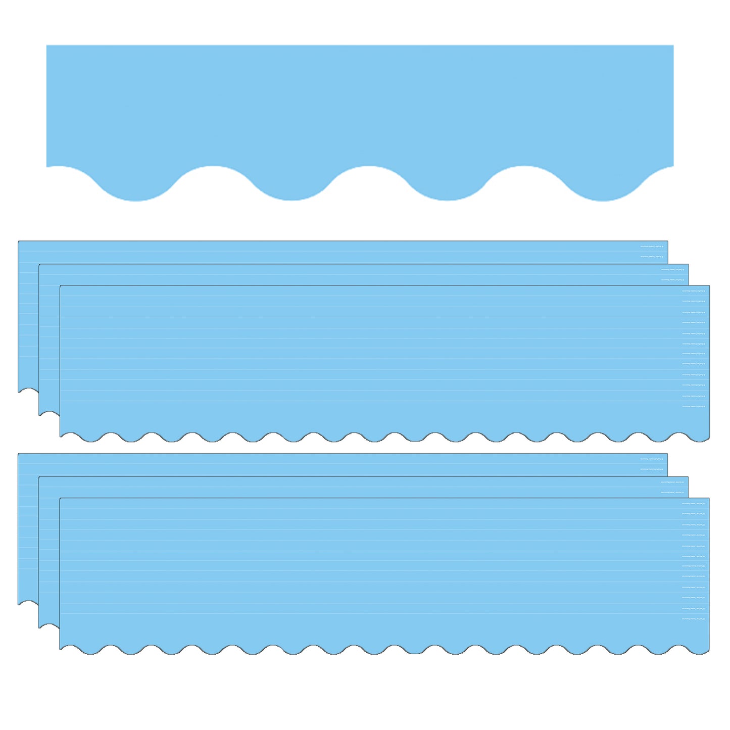 Light Blue Scalloped Border Trim, 35 Feet Per Pack, 6 Packs