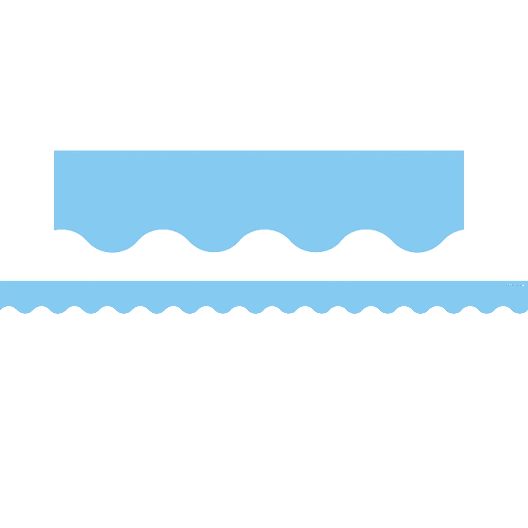 Light Blue Scalloped Border Trim, 35 Feet – Loomini