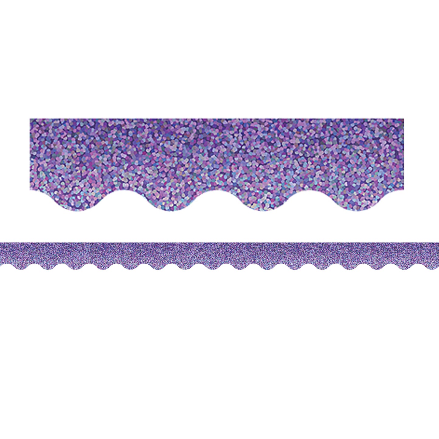 (6 PK) PURPLE SPARKLE SCALLOPED