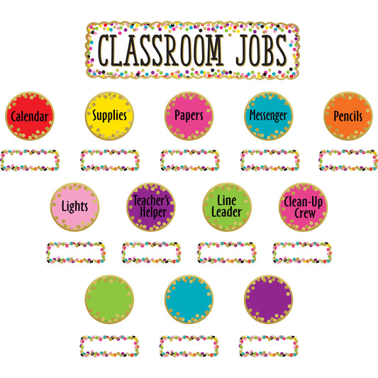 Confetti Classroom Jobs Mini Bulletin Board Set