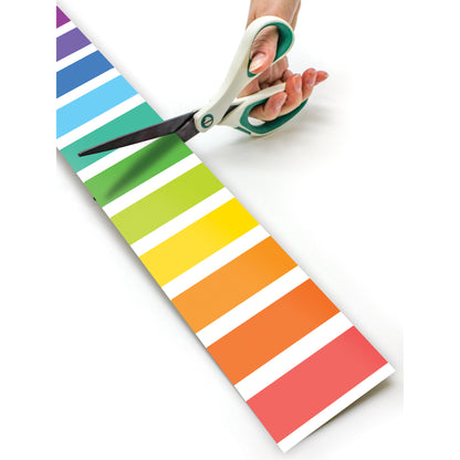 Colorful Stripes Straight Rolled Border Trim, 50 Feet