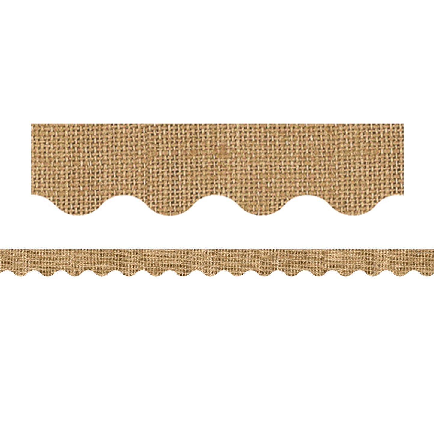 Burlap Design Scalloped Rolled Border Trim, 50 Feet Per Roll, 3 Rolls