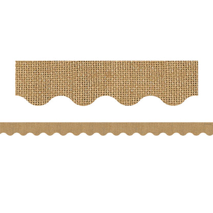 (3 PK) BURLAP SCALLOPED ROLLED