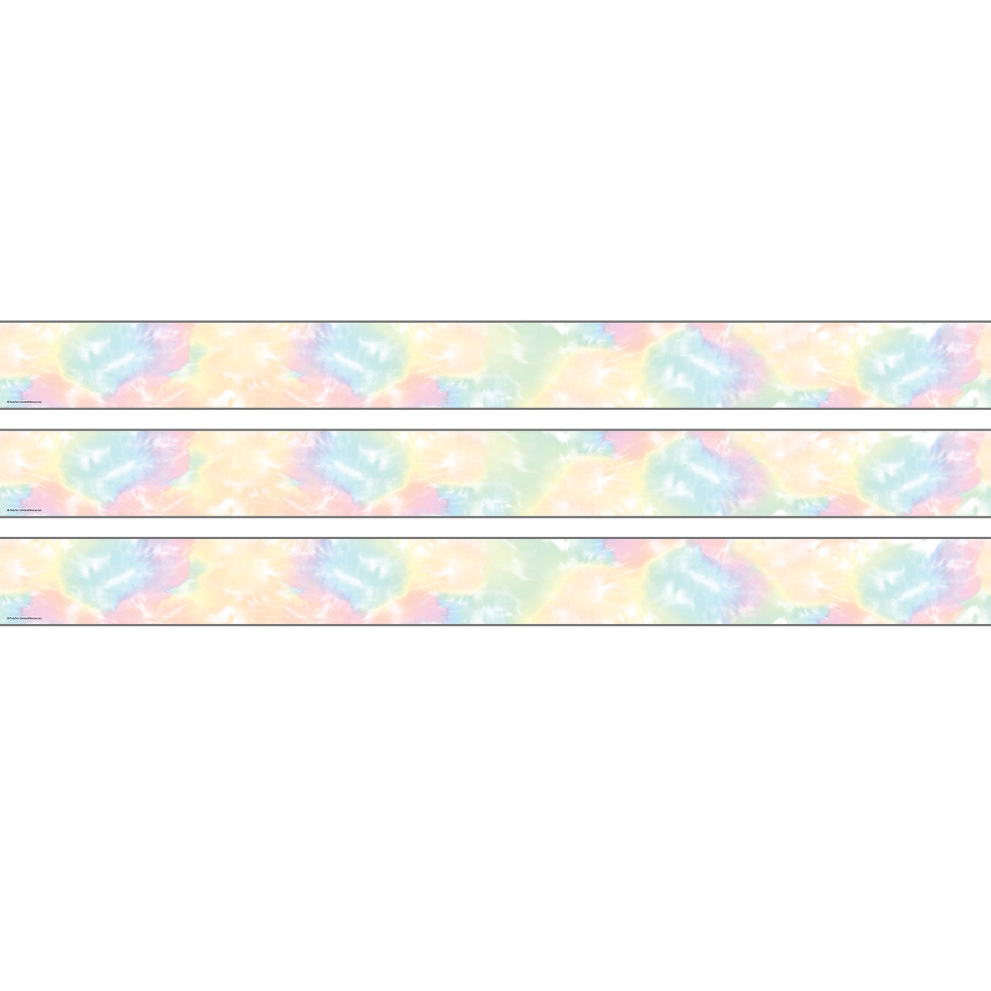 Pastel Pop Tie-Dye Straight Rolled Border Trim, 50 Feet, 3 Rolls