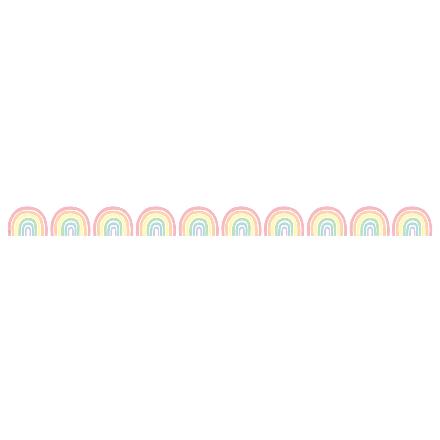 Pastel Pop Rainbows Die-Cut Rolled Border Trim, 50 Feet, 3 Rolls