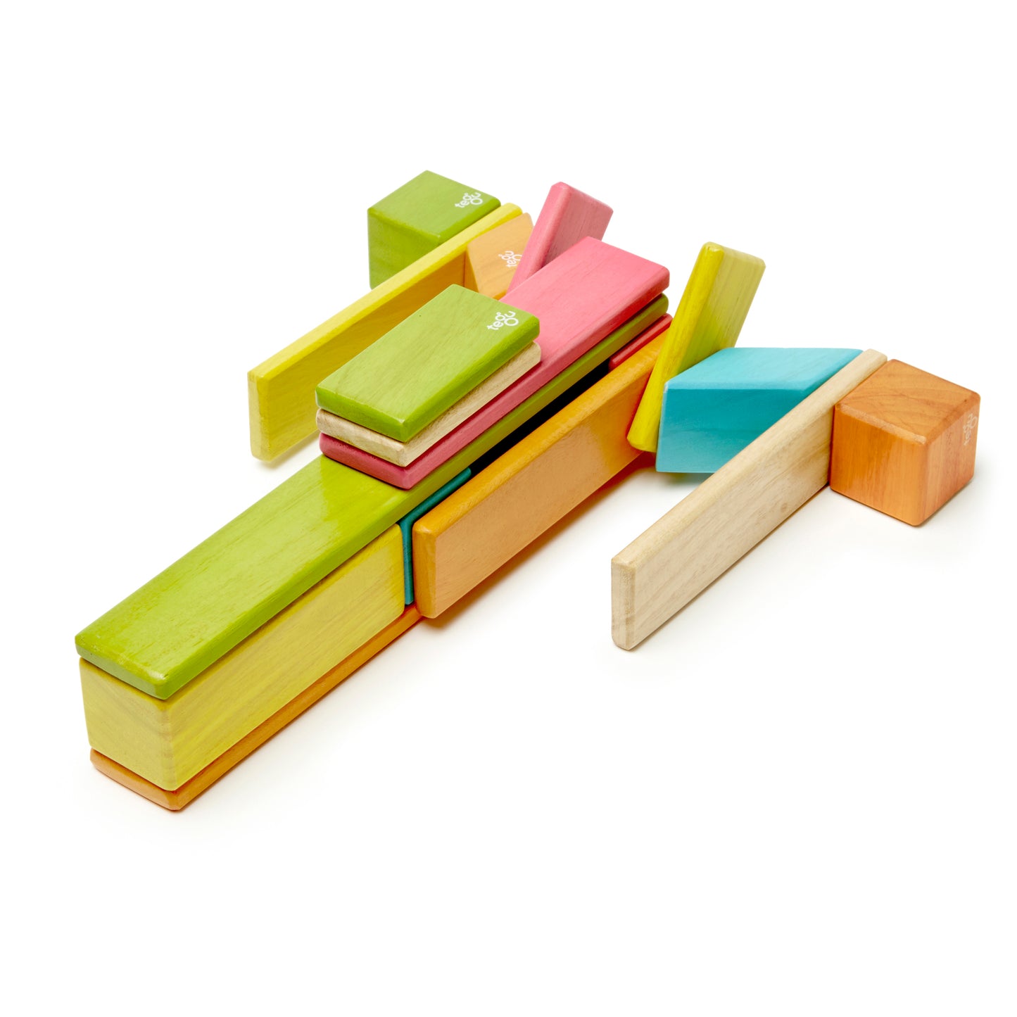 Magnetic Wooden Blocks, 24-Piece Set, Tints