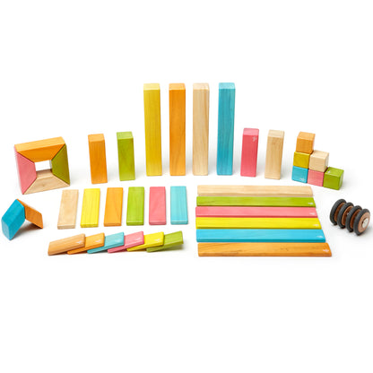 Magnetic Wooden Blocks, 42-Piece Set, Tints