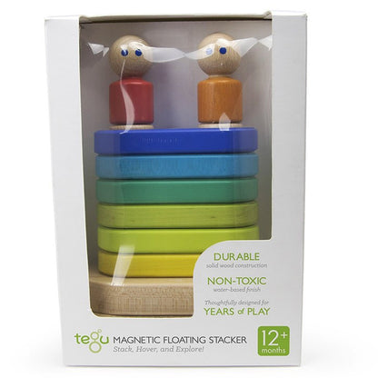 Magnetic Floating Wooden Stacker, Rainbow
