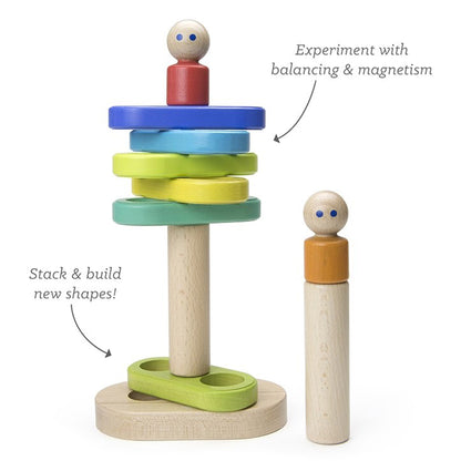 Magnetic Floating Wooden Stacker (Rainbow)