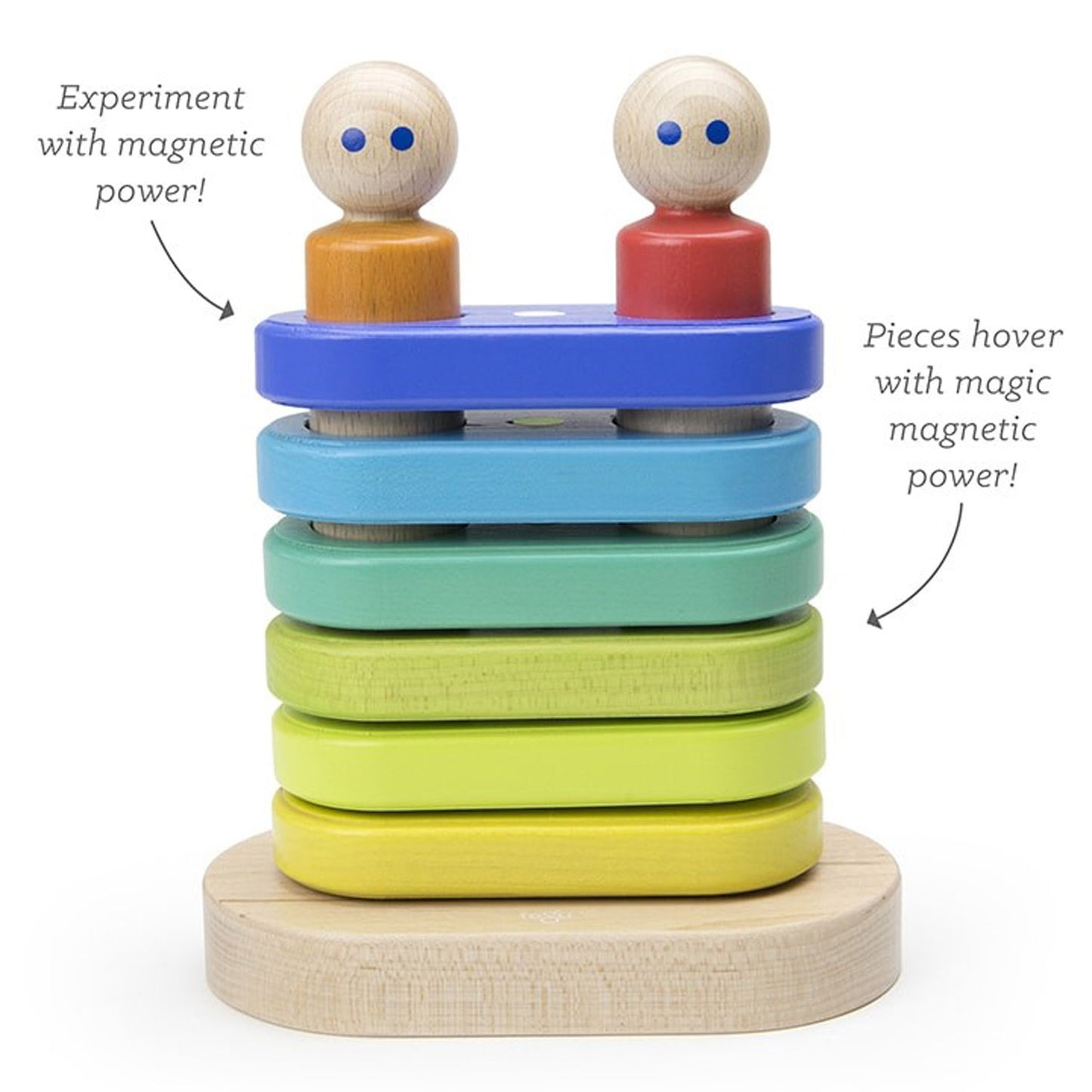 Magnetic Floating Wooden Stacker (Rainbow)